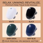 RESTWELL Handheld Electric Massager - White & Dark Green, Rechargeable Scalp & Pet Massager - 图片 7