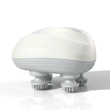 RESTWELL Handheld Electric Massager - White & Dark Green, Rechargeable Scalp & Pet Massager